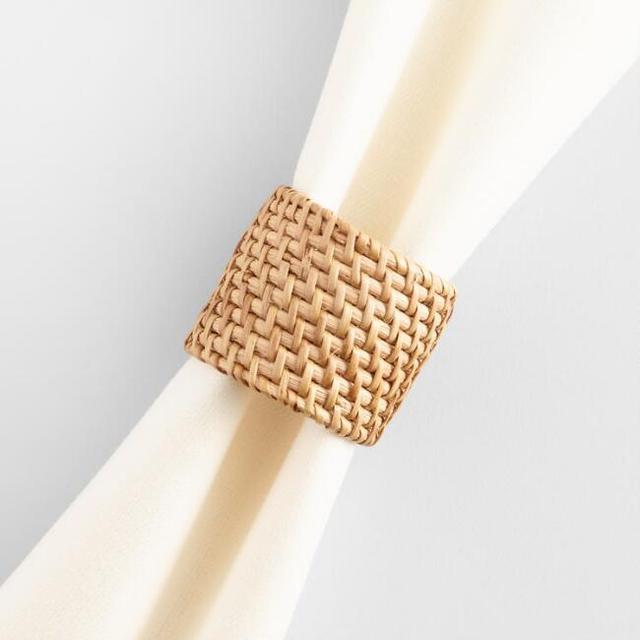 Pandan Basketweave Napkin Rings, Set of 4