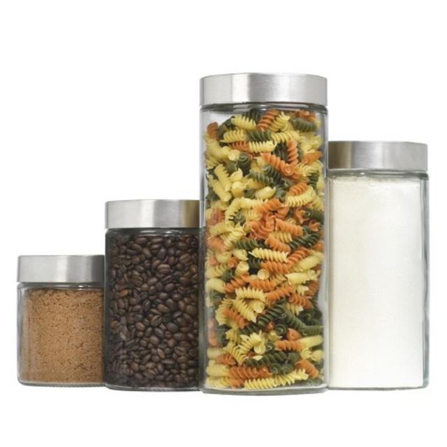 Threshold™ Glass Cylinder Canister Set of 4