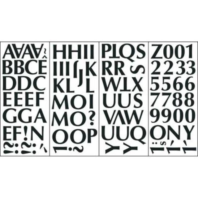 8.56 in. x 19.88 in. Black Alphabet Wall Decal