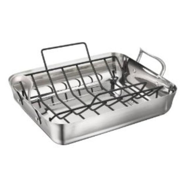 Calphalon Contemporary 16-Inch Stainless Steel Roasting Pan with Rack