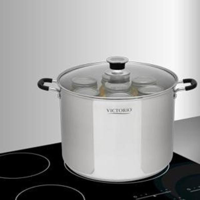 Stainless Steel Multi-Use Canner with Temperature Indicator by VICTORIO VKP1130