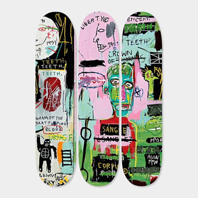 Basquiat Skateboard Triptych In Italian