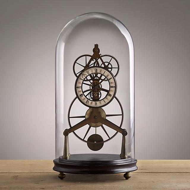 19th C. French Grasshopper Clock Cloche