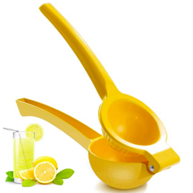 Manual Juicer Citrus Lemon Squeezer,Fruit Juicer Lime Press Metal,Professional Hand Juicer Kitchen Tool(yellow）