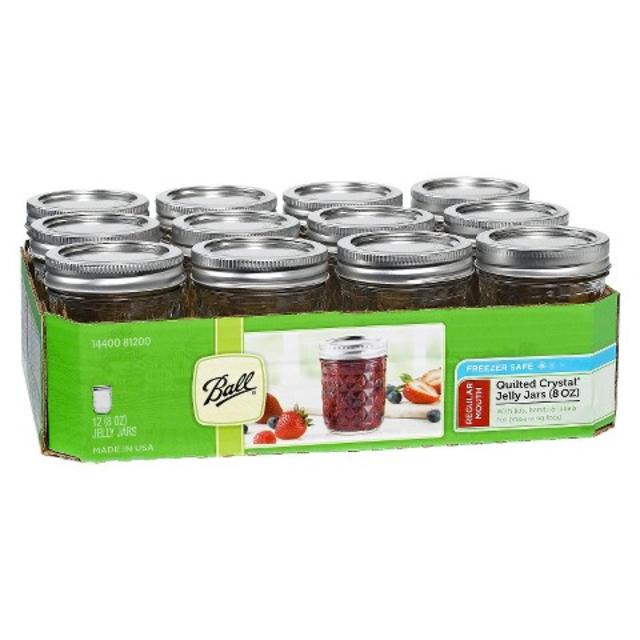 Ball® Half Pint (8 oz.) Quilted Mason Jar - Set of 12