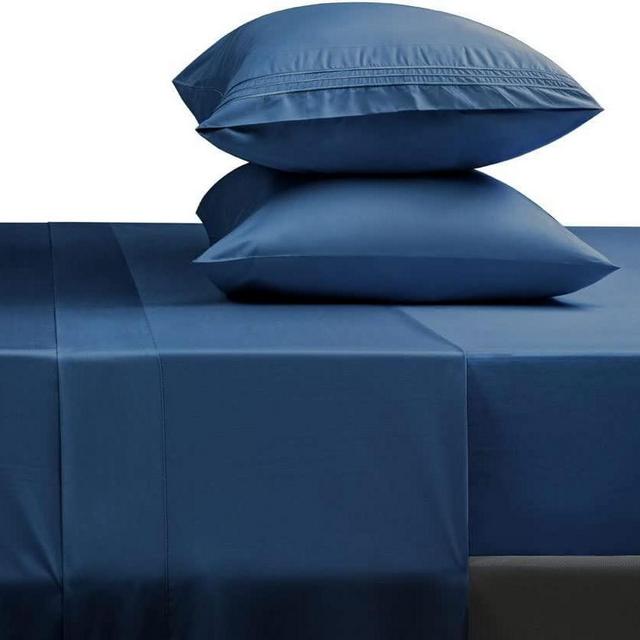 SONORO KATE Bed Sheet Set Super Soft Microfiber 1800 Thread Count-4 Piece(Queen, Navy Blue)