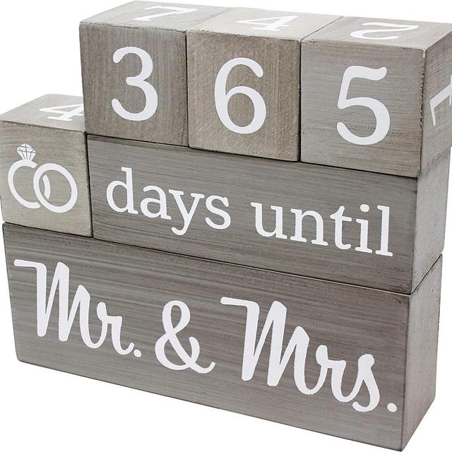 Wedding Countdown Calendar Wooden Blocks