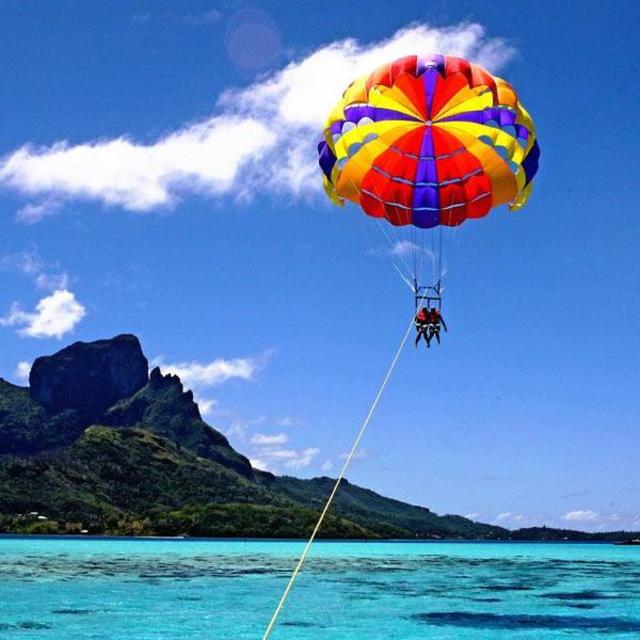 Parasailing over the Whitsunday Islands