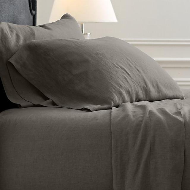 Stonewashed Belgian Linen Sheet Set in Graphite (King)