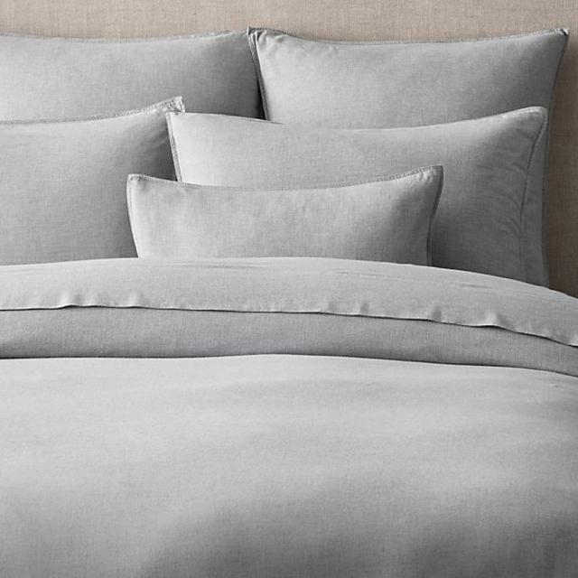 Heathered Cotton-Cashmere Duvet Cover in Grey (King)
