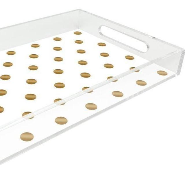Isaac Jacobs Acrylic Tray (11x17, Gold Polkadot)