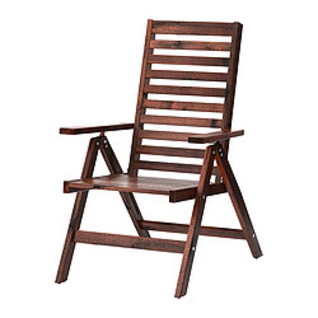 ÄPPLARÖ Reclining chair, outdoor, brown folding brown brown stained