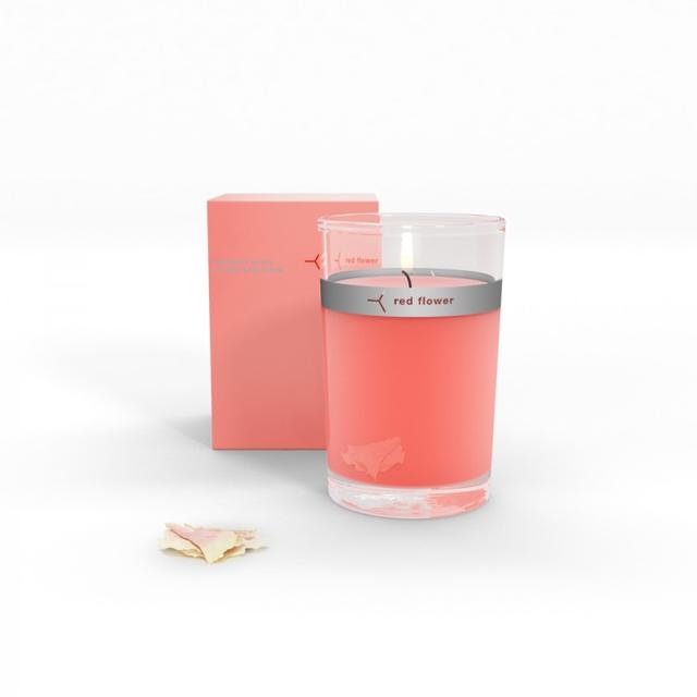 japanese peony petal topped candle