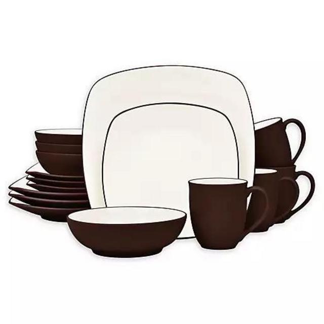 Noritake® Colorwave Square 16-Piece Dinnerware Set in Chocolate
