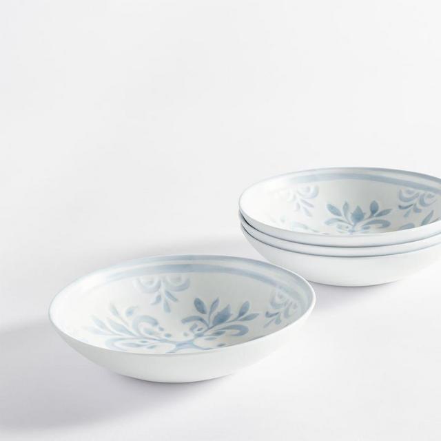 Chambray Tile Melamine Bowls, Set of 4