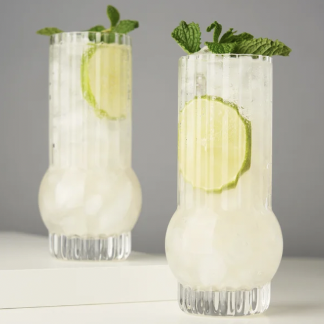 Deco 13 oz. Crystal Highball Glass (Set of 2)