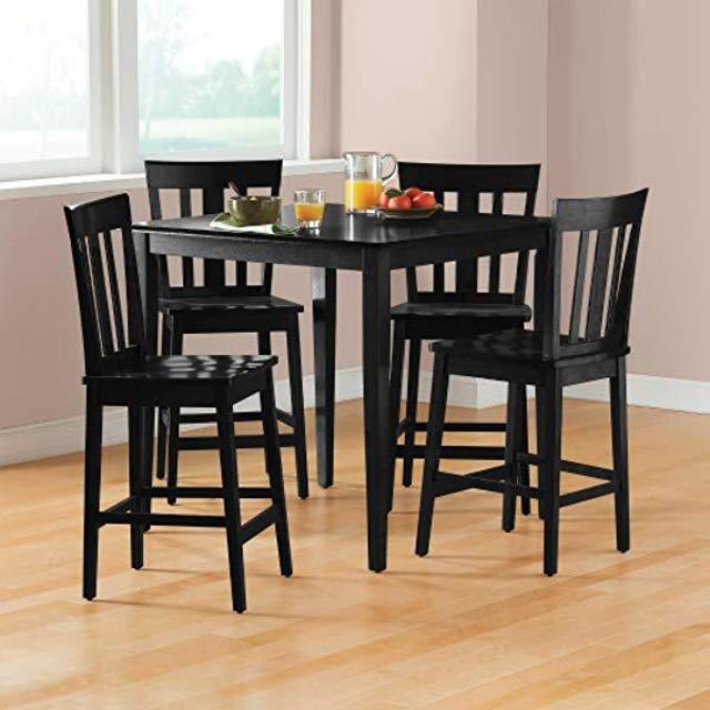 Mainstays 5-piece Counter Height Dining Set, Black Finish