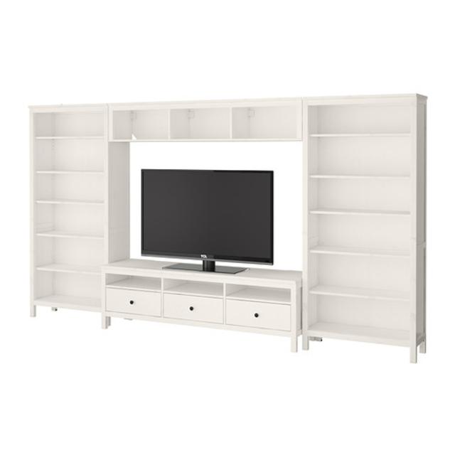 HEMNES TV storage combination, white stain