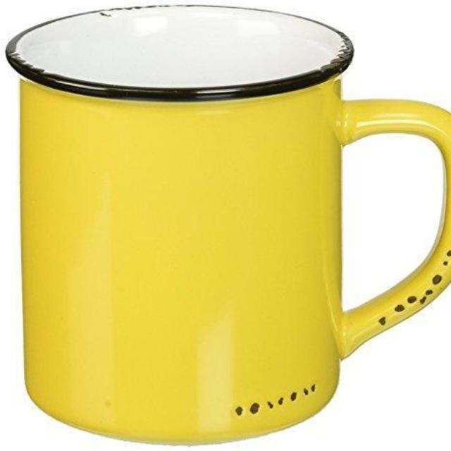 Abbott Collection Enamel Look Stoneware Mug, Yellow