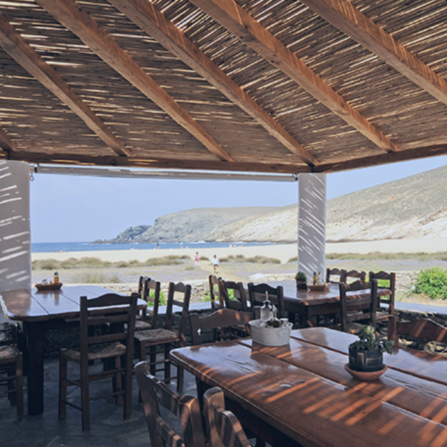 Beachside lunch at Fokos Taverna in Mykonos
