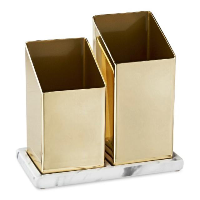Nate Berkus™ Angled Brass Brush Holder