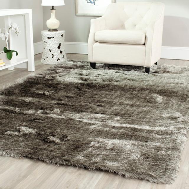 Safavieh Silken Paris Silver Shag Rug (5' x 7')