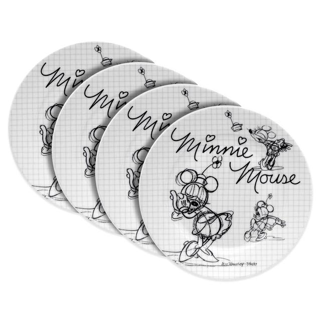 Zrike Disney® Sketch Book Minnie Mouse 4-Piece Salad Plate Set