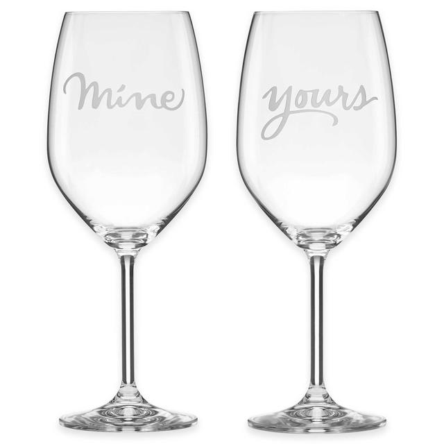 kate spade new york Two of Kind "Mine" & "Yours" Wine Glasses (Set of 2)