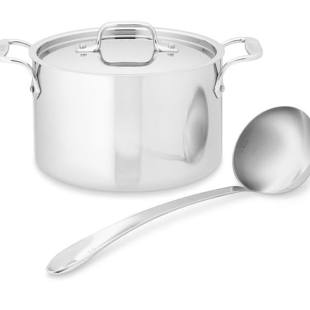 All-Clad Tri-Ply Stainless-Steel Soup Pot with Ladle, 4-Qt.