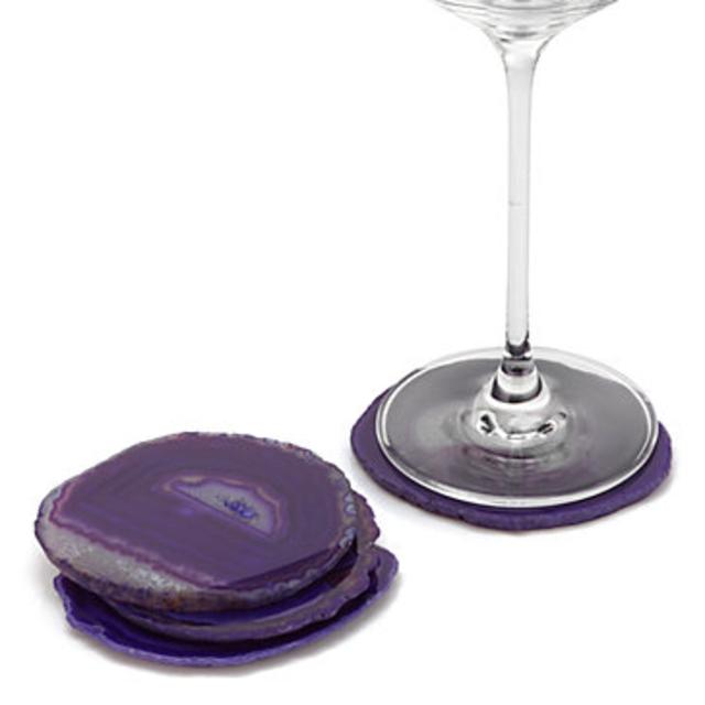 Agate Coaster - Set of 4 - Aubergine