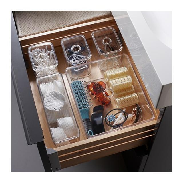 GODMORGON				Box with lid, set of 5, clear