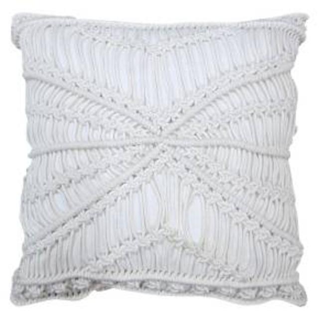 Macrame Throw Pillow (18") - White - Threshold™