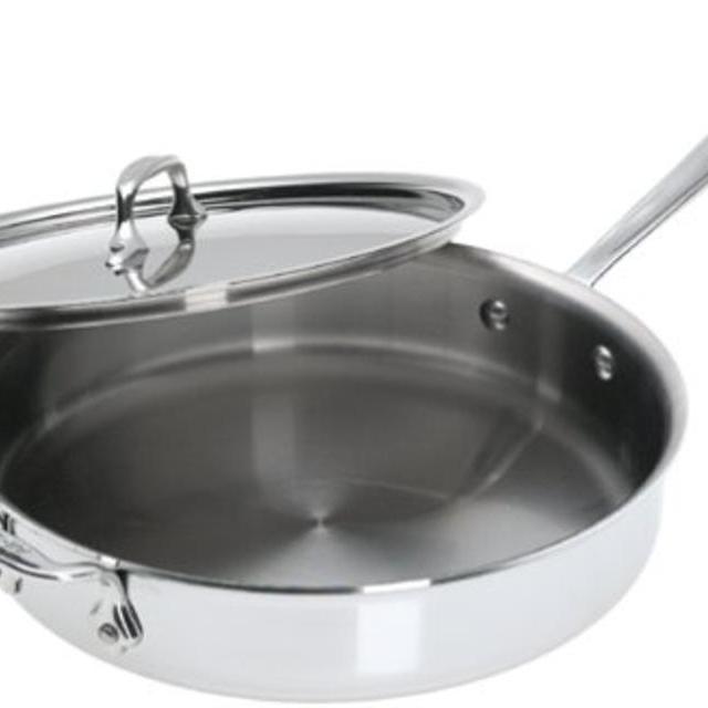 All-Clad 5403 Stainless Steel Dishwasher Safe 3-Quart Saute Pan with Lid, Silver