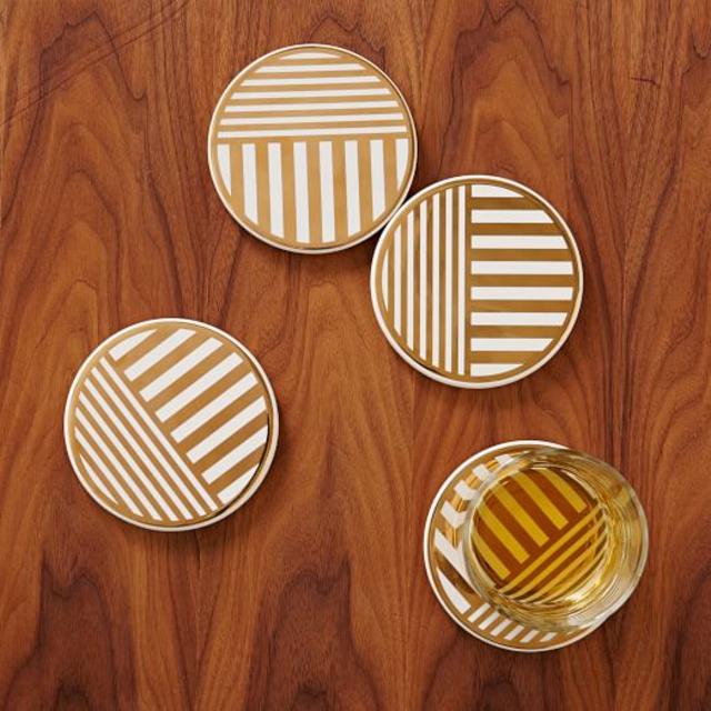Linear Gold Coasters (Set of 4)