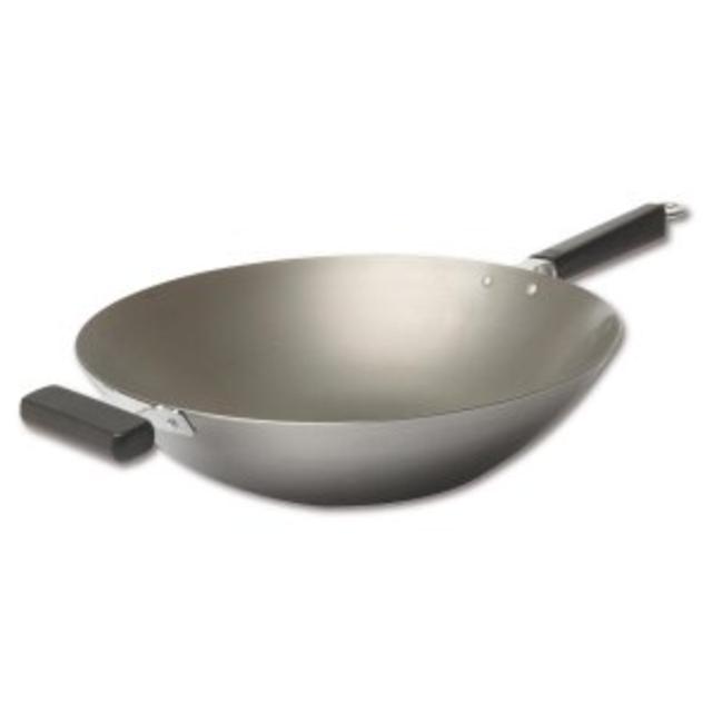 Joyce Chen 22-0060, Pro Chef 14-Inch Flat Bottom Wok uncoated Carbon Steel