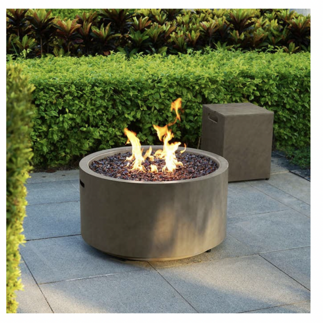 Costco Outdoor Fire pit - Bond 32” Steel Patina Gas Fire Pit with Tank Hideaway