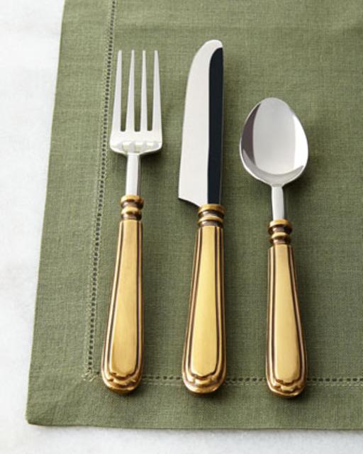 45-Piece Gold-Plated Baroque Flatware Service