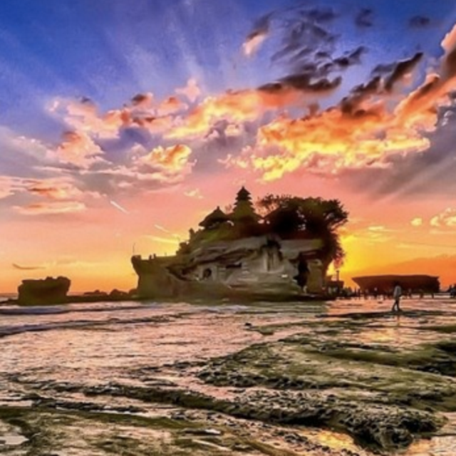 Tanah Lot sea temple sunset