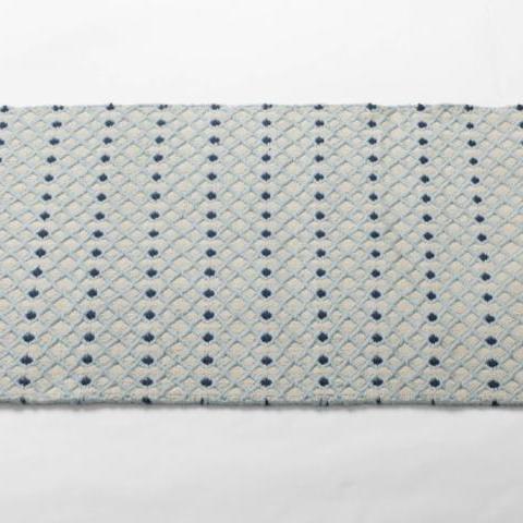 Pale Dusty Aqua / Indigo Triple Diamond Rug 2x3