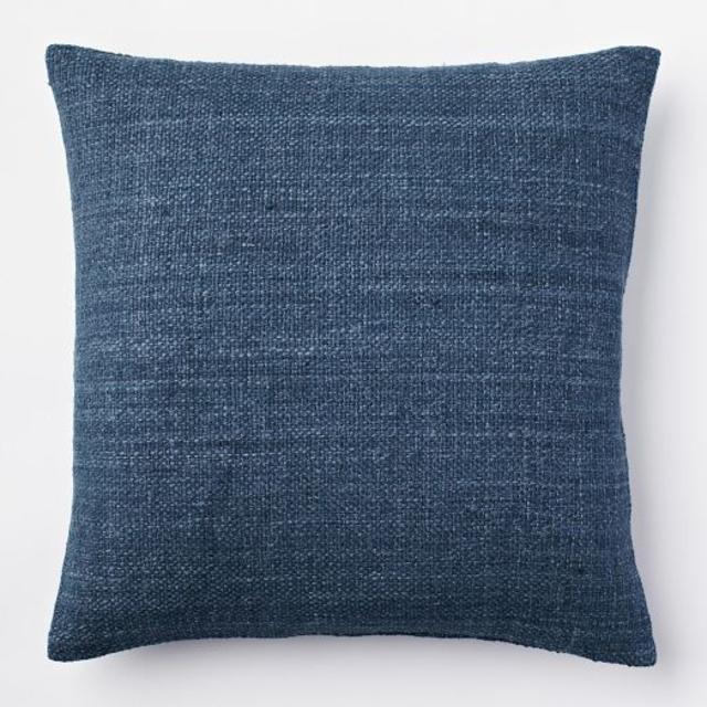 Solid Silk Hand-Loomed Pillow Cover - Blue Lagoon