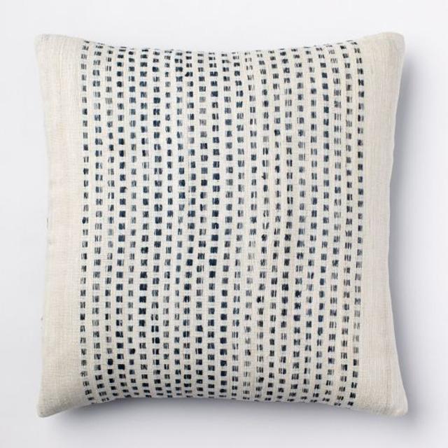 Embroidered Dot Silk Pillow Cover - Blue Lagoon