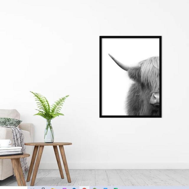 Hey Dude Highland Cow Crop - Picture Frame Photograph Print on Paper
