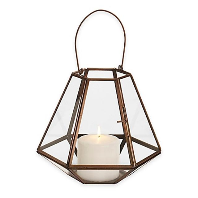 Elements 9-Inch Geometric Copper Lantern