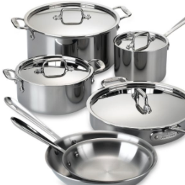 All-Clad Stainless Steel 10-Piece Cookware Set
