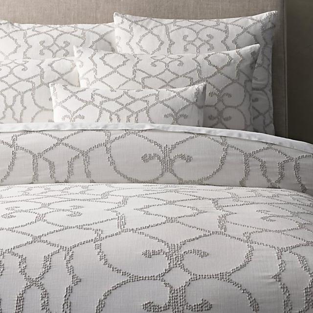 Bone- Textural Seed-Stitch Cotton Duvet Cover