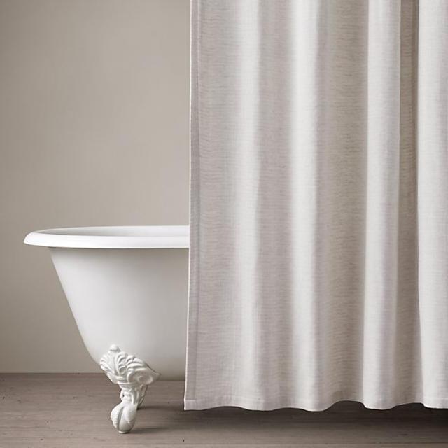Heathered Cotton-Linen Shower Curtain
