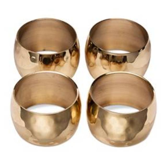 Gold Large hammered Napkin Ring (Set of 4) - Threshold™