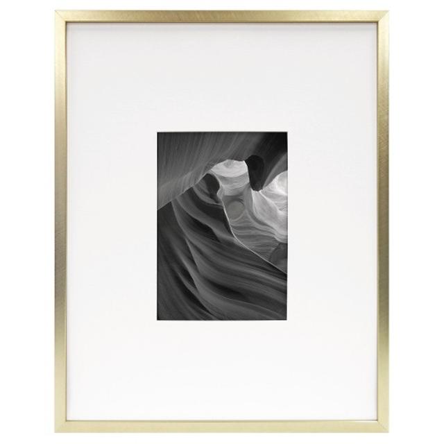 Metal Frame - Brass - 11x14 Matted for 5x7 Photo - Room Essentials™
