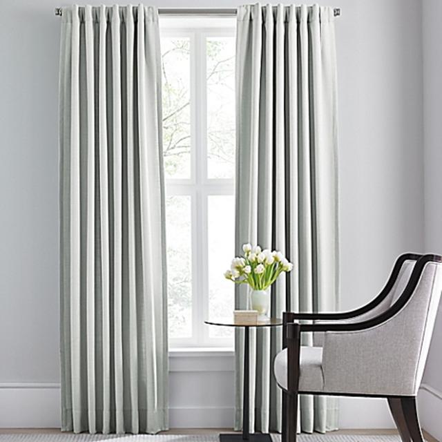 Barbara Barry Modern Drape Rod Pocket/Back Tab 84-Inch Window Curtain Panel in Silver