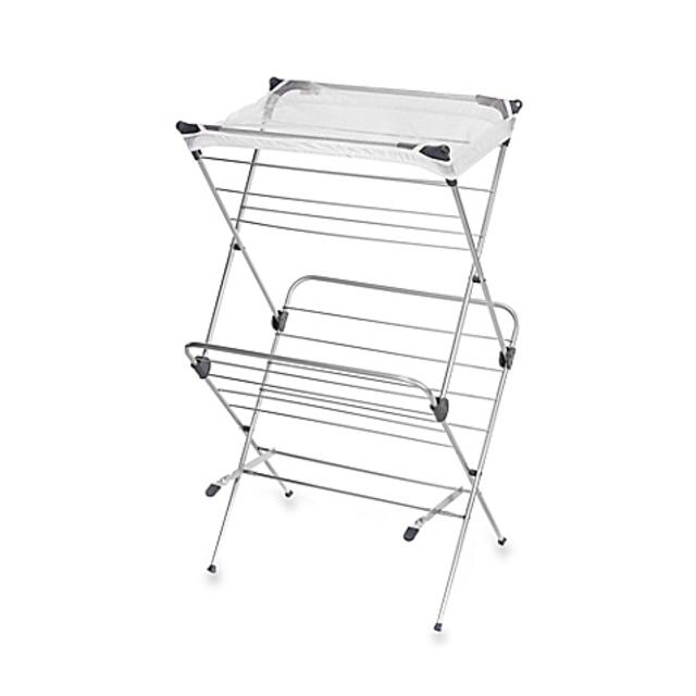 Two-Tier Clothes Drying Rack with Mesh Cover